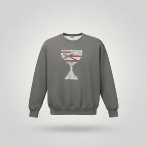 Gildan Christian Religious Word Cloud Chalice Graphic Sweatshirt Mens Large Gray